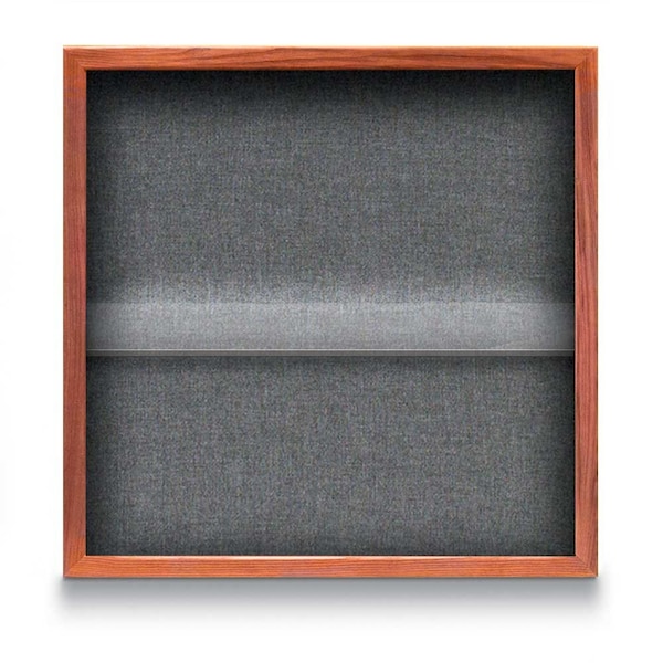 Outdoor Enclosed Combo Board, 48"x36", Bronze Frame/Grey & Rubber